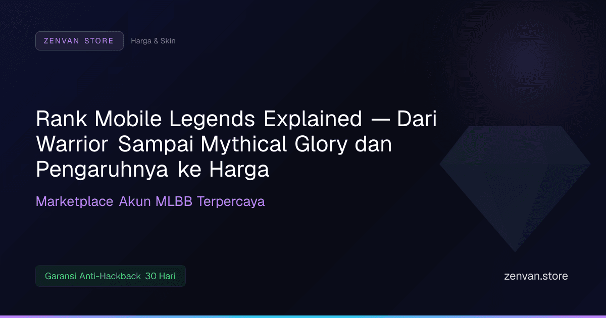 Rank Mobile Legends Explained — Dari Warrior Sampai Mythical Glory dan Pengaruhnya ke Harga