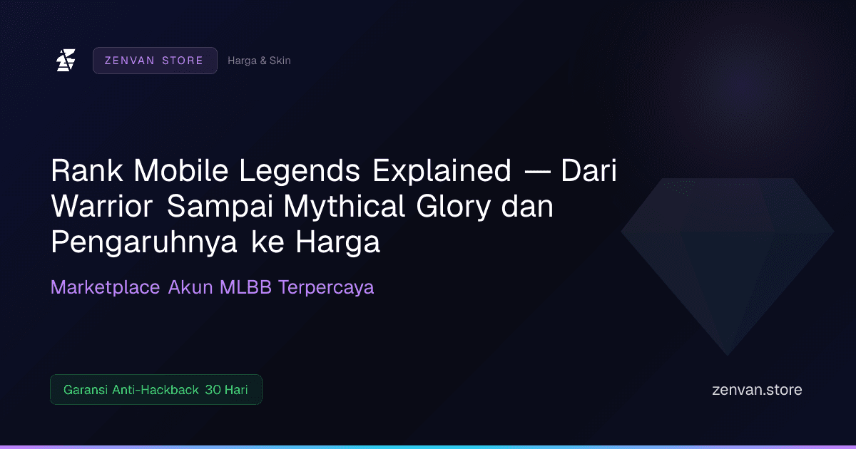 Rank Mobile Legends Explained — Dari Warrior Sampai Mythical Glory dan Pengaruhnya ke Harga